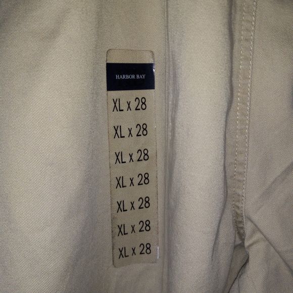Harbor Bay Pants Mens Tag Size XL/28 (Measures Inseam 26") Khaki Elastic Waist - Picture 9 of 16